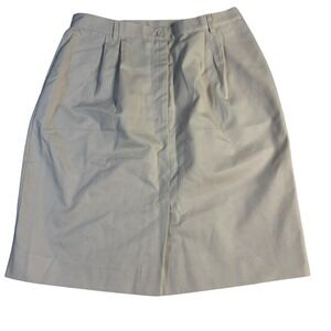 Cintas Womens Tan Khaki Pleated Midi Skirt Pockets Made in USA 16 100280-93